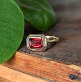 Garnet Bezel Set Ring