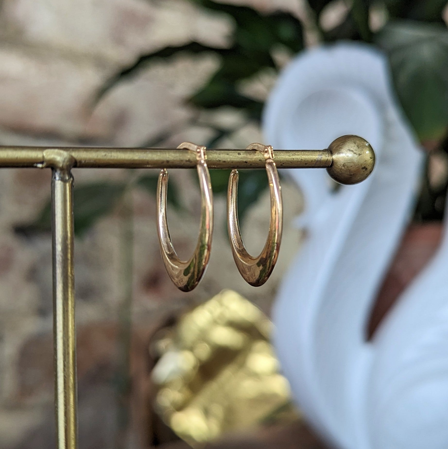 Oval Hoop Earrings 9ct Yellow Gold