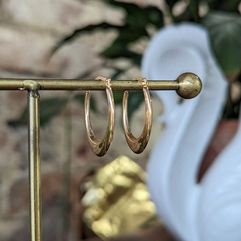 Oval Hoop Earrings 9ct Yellow Gold