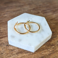 Round Tube Hoop Earrings 9ct Yellow Gold