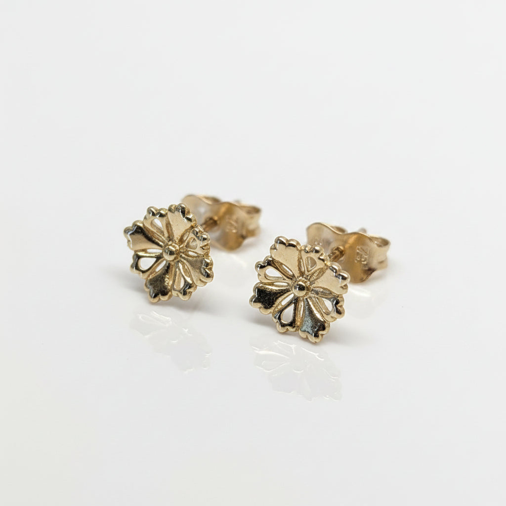 Flower Studs - 9ct Yellow Gold