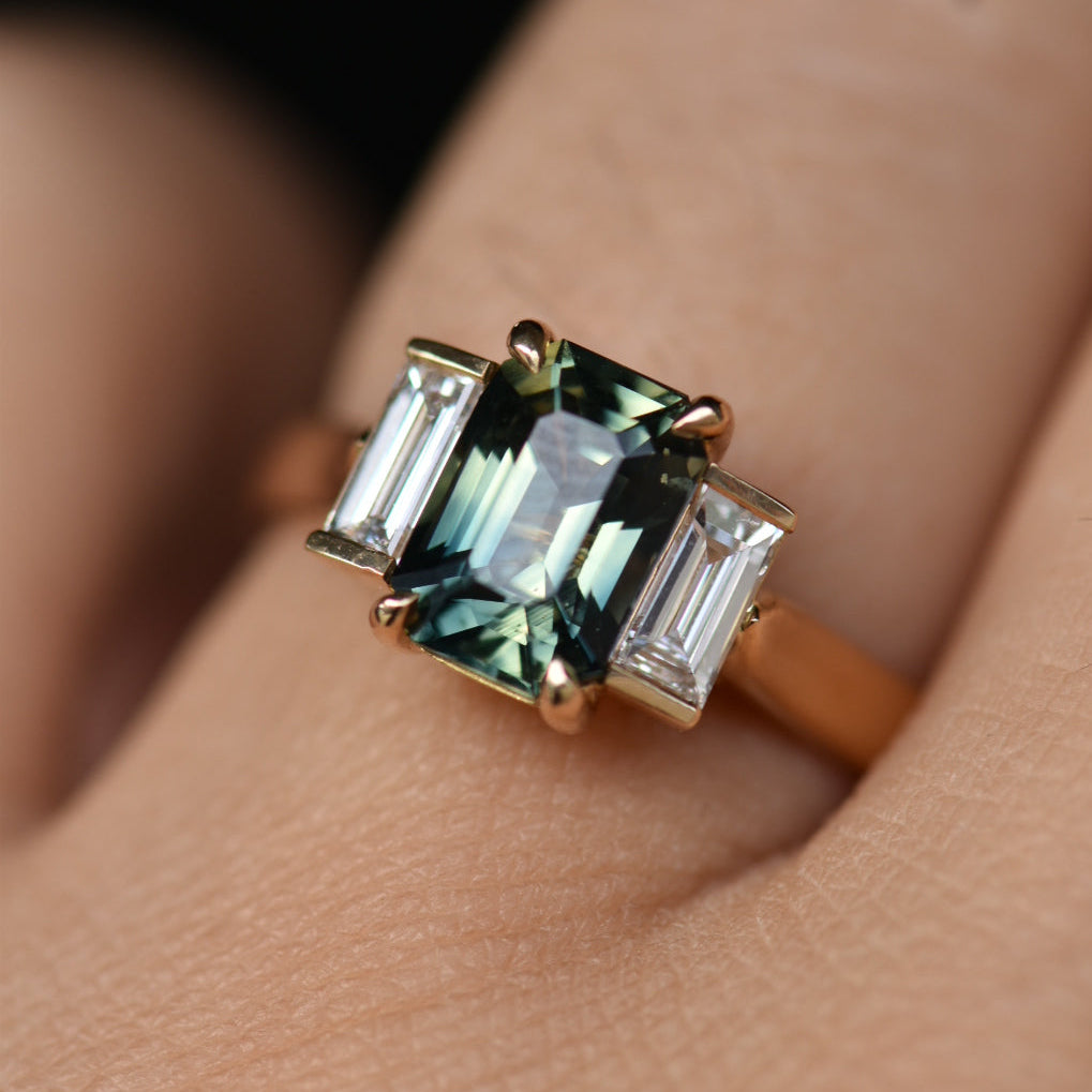 Second Empire Katia Ring - Sapphire and Diamonds
