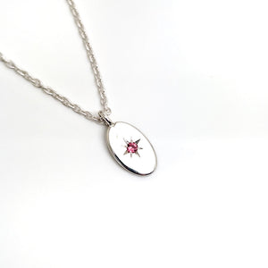 Star Set Gemstone Pendant - Sterling Silver