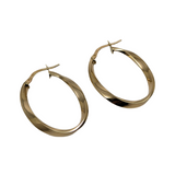 Oval Twist Hoop Earrings 9ct Yellow Gold