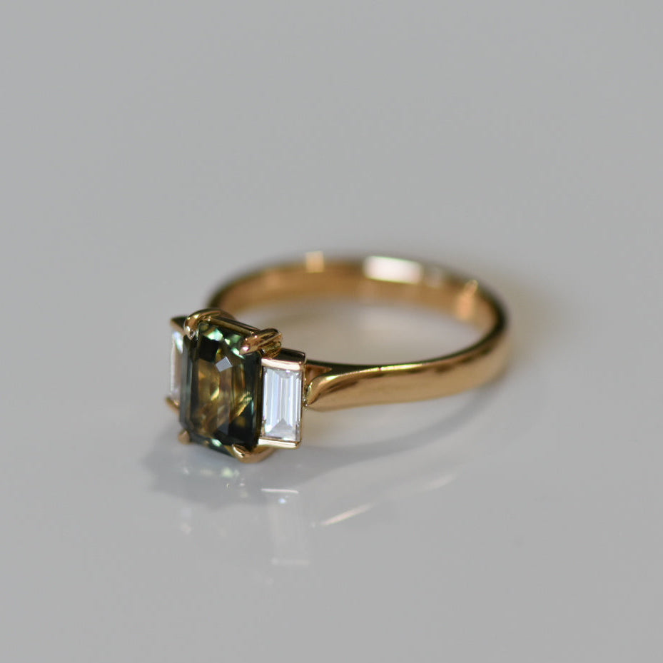 Second Empire Katia Ring - Sapphire and Diamonds