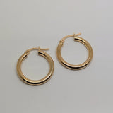 Round Plain Hoop Earrings 9ct Yellow Gold