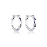 Linda Tahija - Relic Gem Hoop Earrings - Created Sapphire