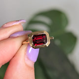 Garnet Bezel Set Ring