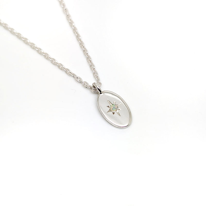 Star Set Gemstone Pendant - Sterling Silver