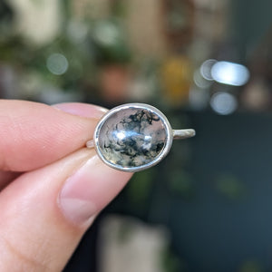 Oval Moss Agate Ring