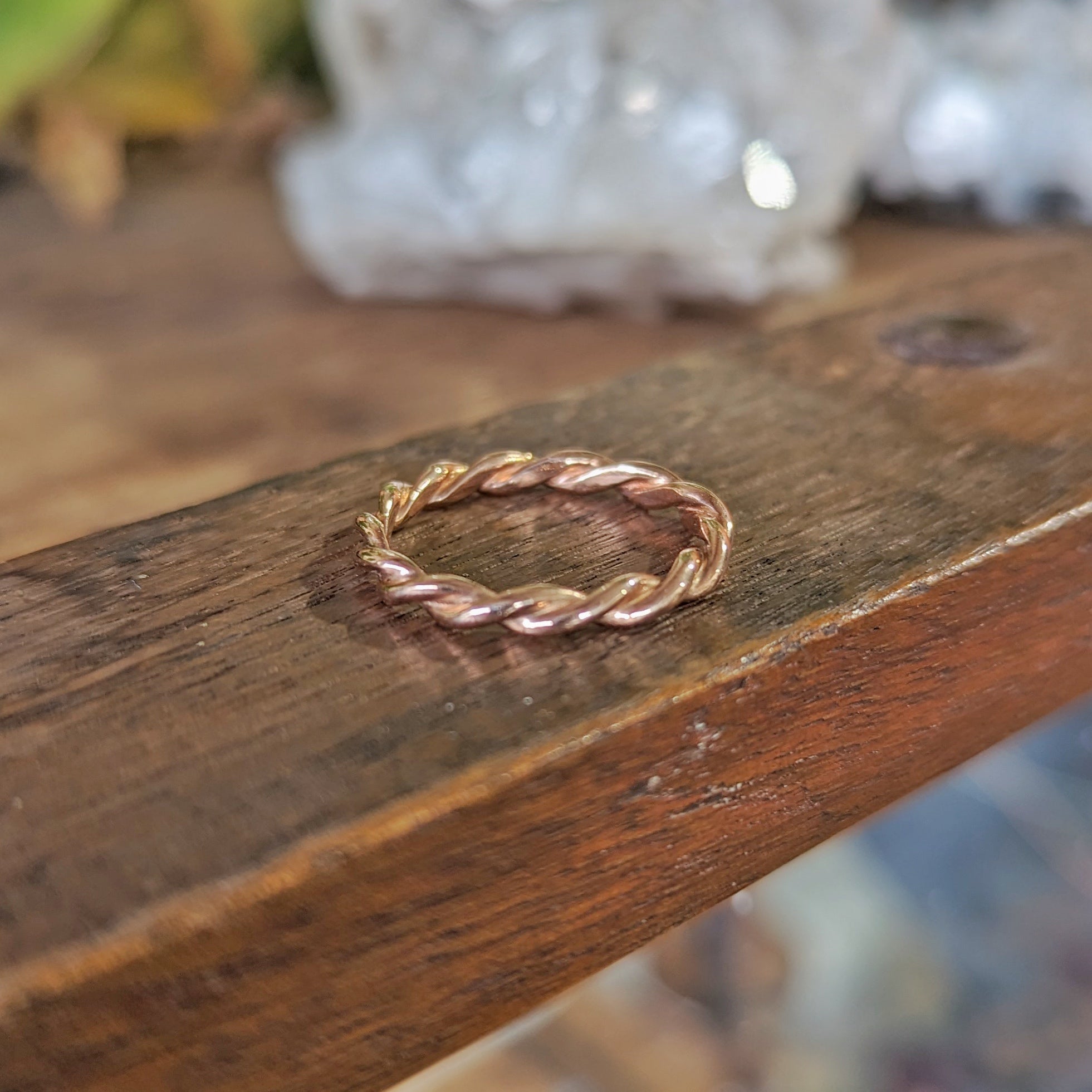 Rose Gold Rope Ring