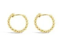 Beaded Huggies 9ct Yellow Gold