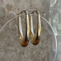 9ct Elongated Hoops