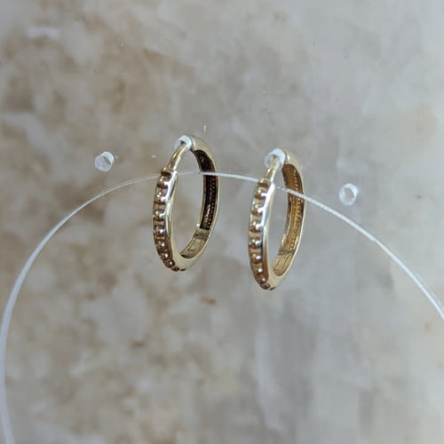 Beaded Front Huggies 9ct Yellow Gold