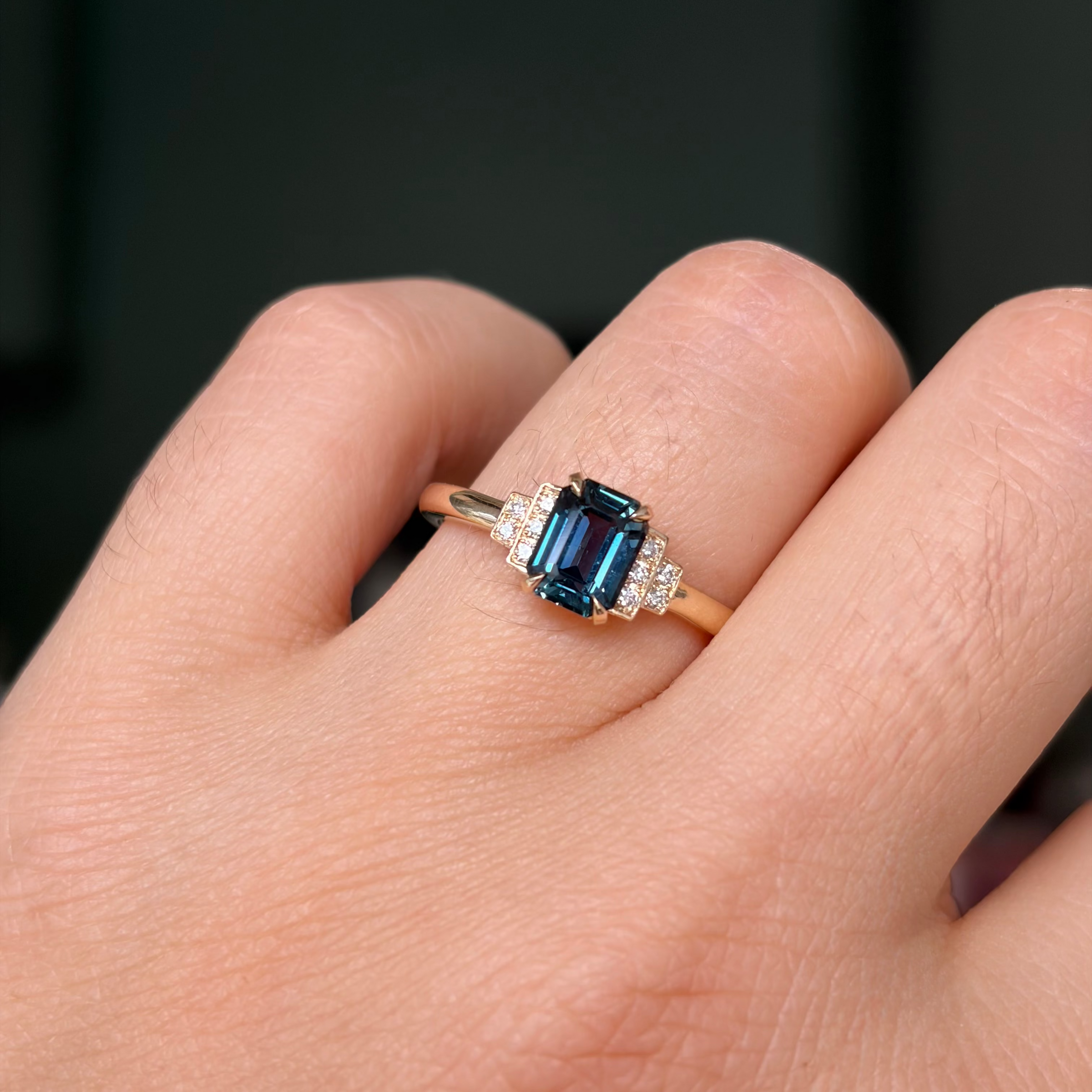 Second Empire Darcie Ring - Green Blue Sapphire