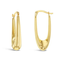 9ct Elongated Hoops