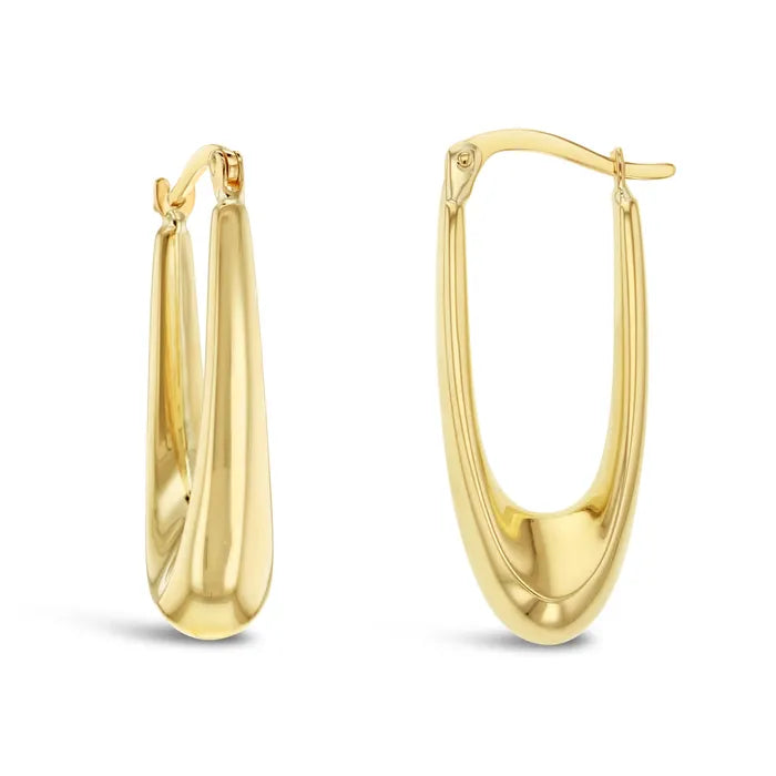 9ct Elongated Hoops