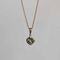 Peridot Cushion Cut  Pendant