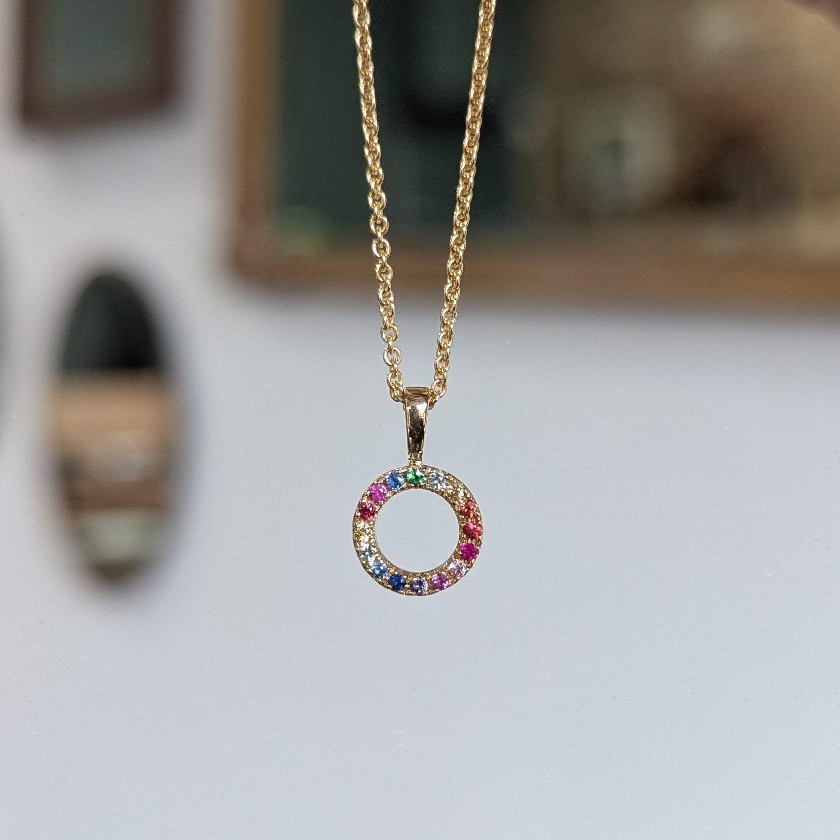 Sapphire Circle Pendant