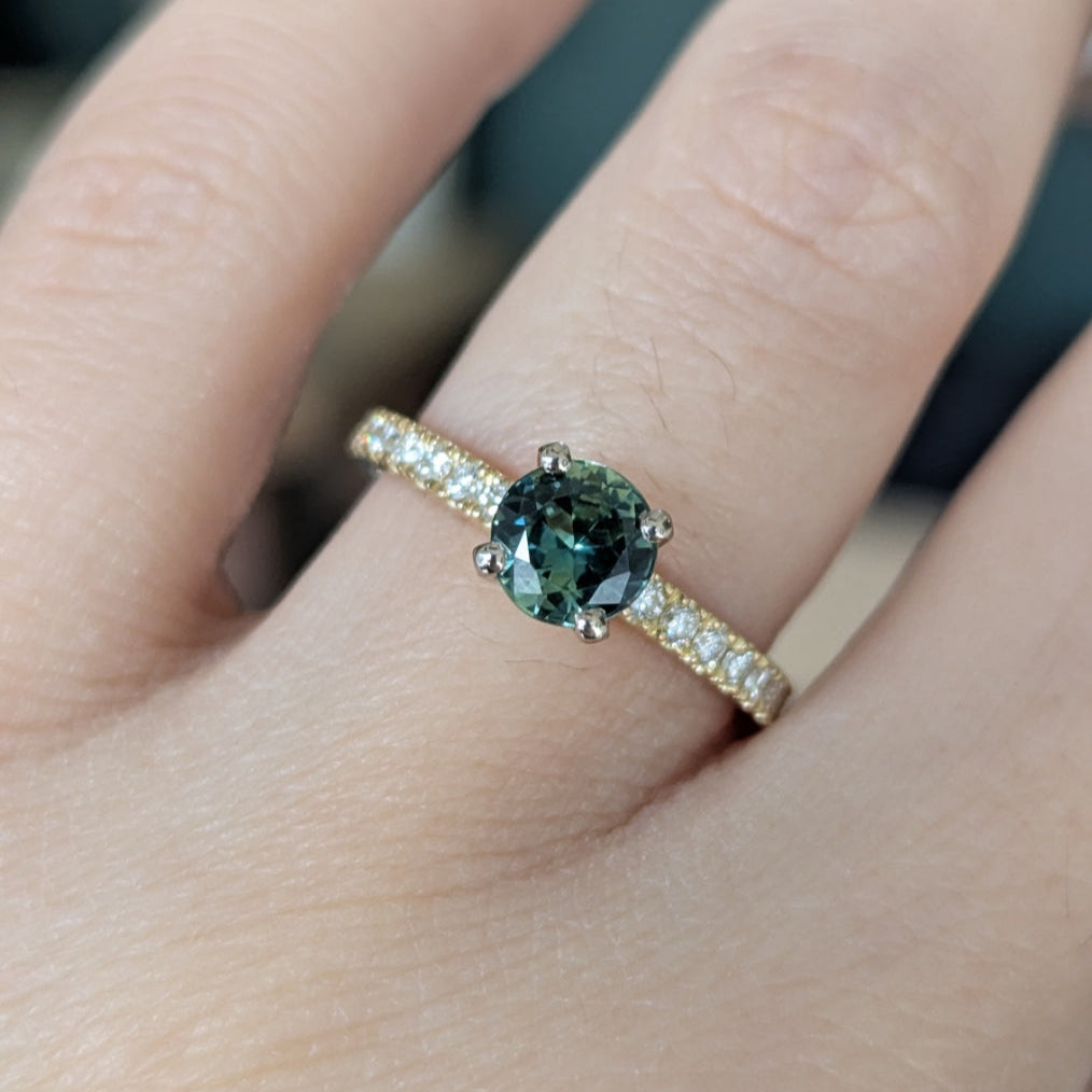 Second Empire Hyacinthe Ring - Sapphire and Diamonds