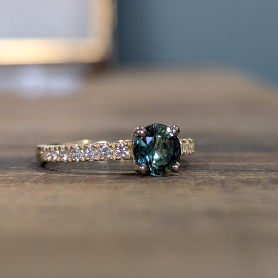 Second Empire Hyacinthe Ring - Sapphire and Diamonds