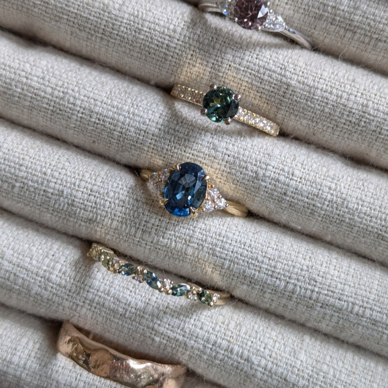 Second Empire Marquise Ring - Sapphires and Diamonds