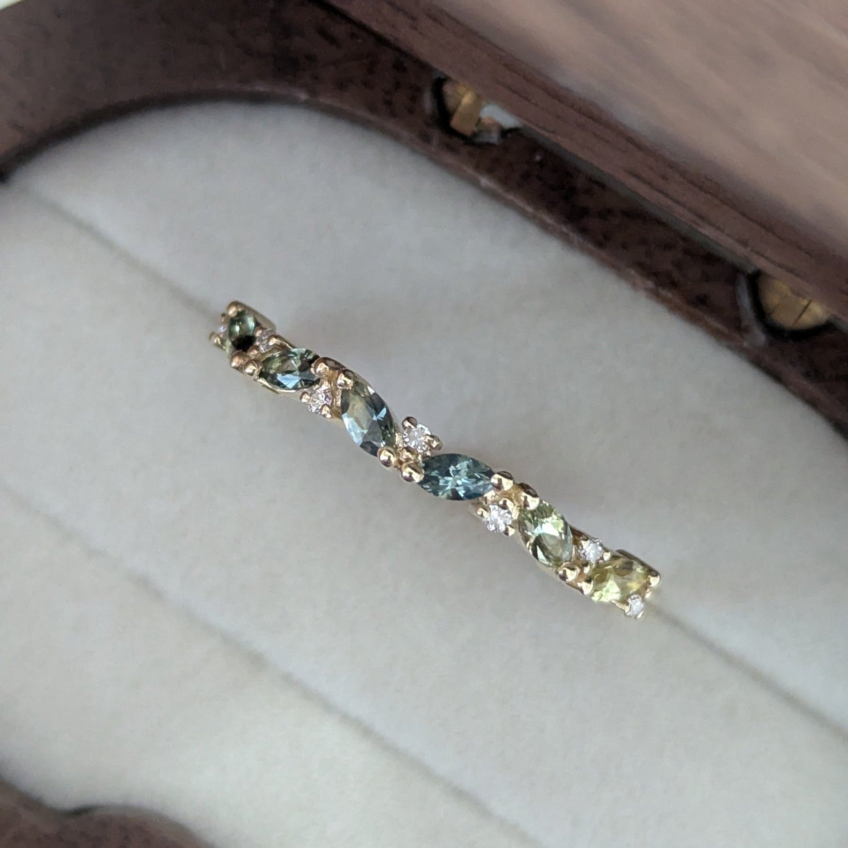 Second Empire Marquise Ring - Sapphires and Diamonds