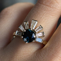 Second Empire Reverse Peacock Ring - Sapphire and Diamonds