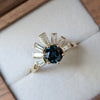 Second Empire Reverse Peacock Ring - Sapphire and Diamonds
