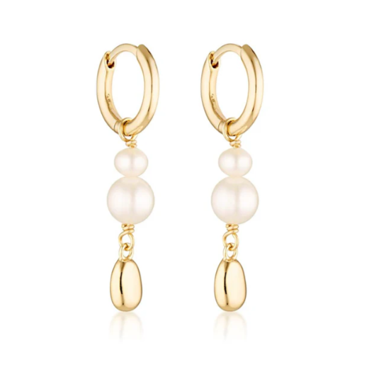 Linda Tahija - Brooke Pearl Huggie Earrings