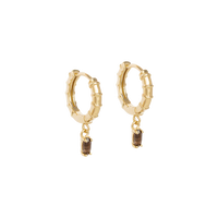 Kirstin Ash - Deco Smokey Quartz Hoops