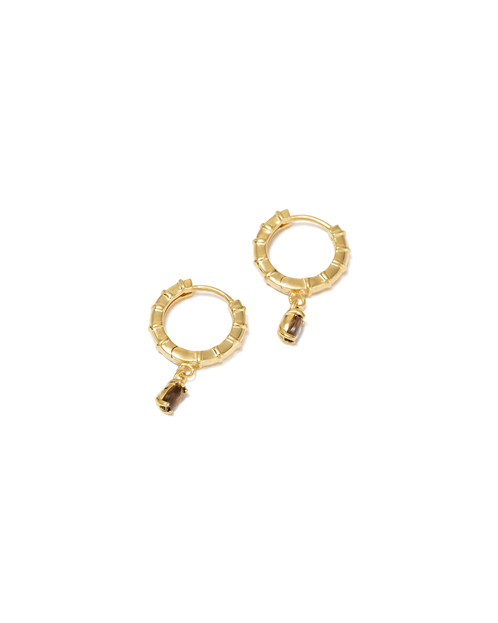 Kirstin Ash - Deco Smokey Quartz Hoops
