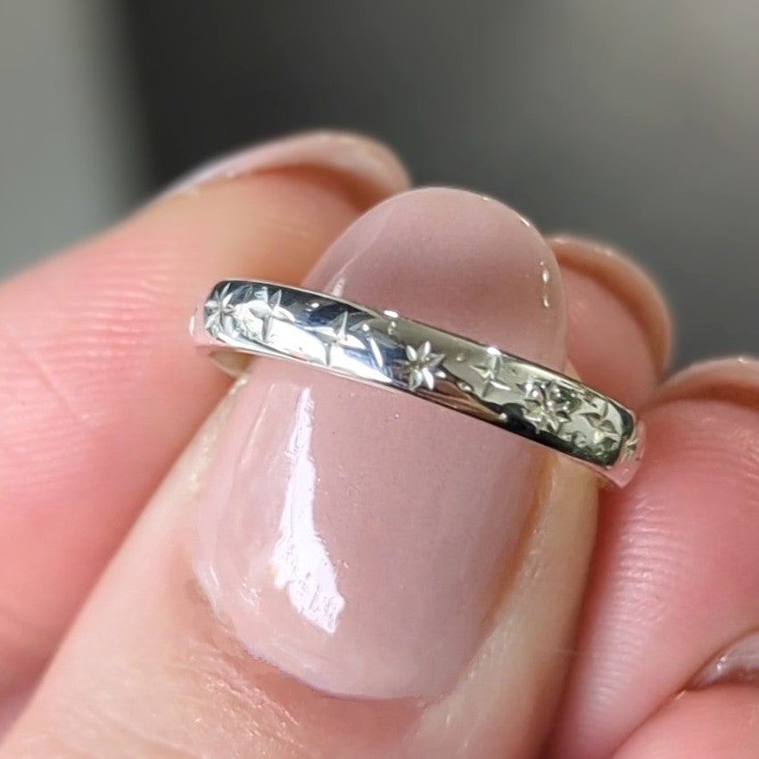 Stellar Sterling Silver Band