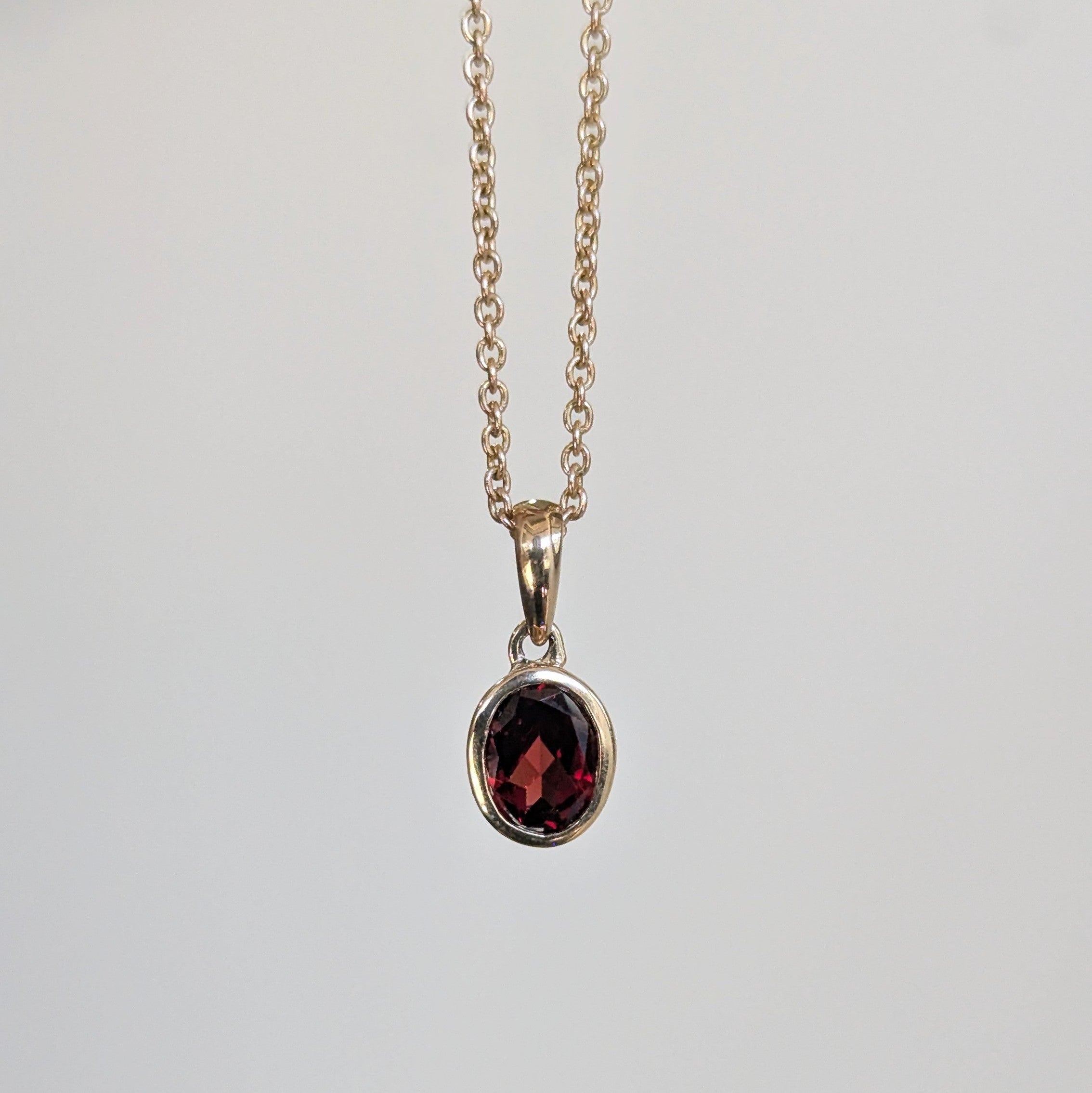 Garnet Oval Cut Pendant