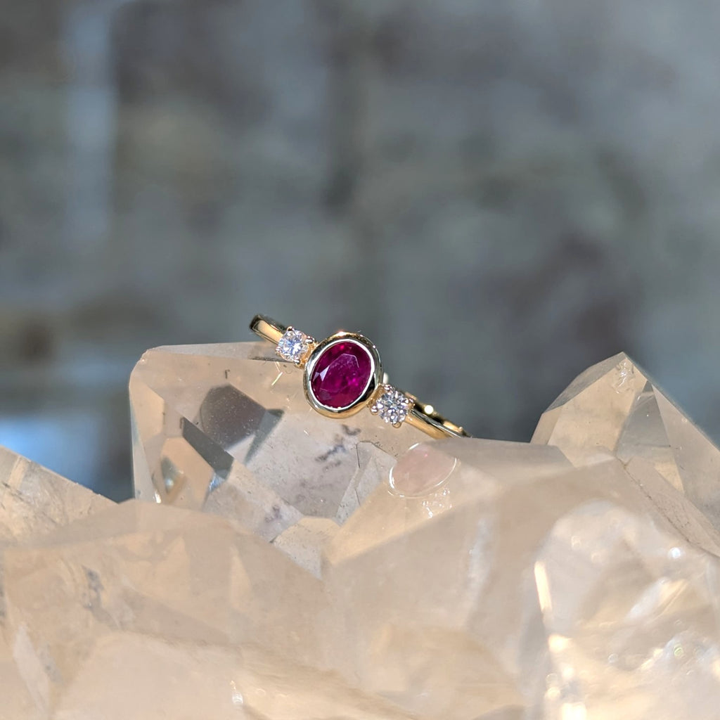 Accented Ruby Ring