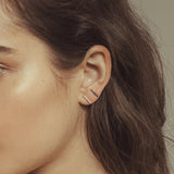 Linda Tahija - Double Diamond Bar Stud Earrings