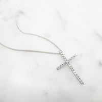 White Gold Diamond Cross Pendant