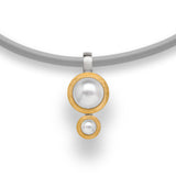 Bastian Inverun -Sterling silver and Double Pearl Pendant