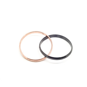 Russian Wedding Band - 9ct Rose Gold and Zirconium