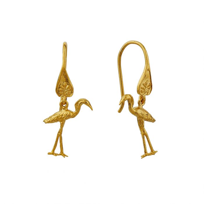 Alex Monroe - Heron Ornate Hook Earrings