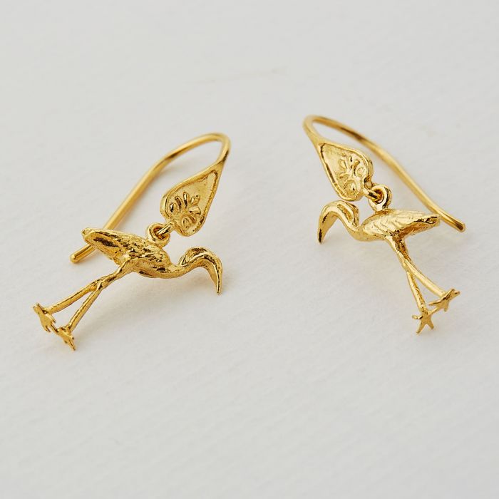 Alex Monroe - Heron Ornate Hook Earrings