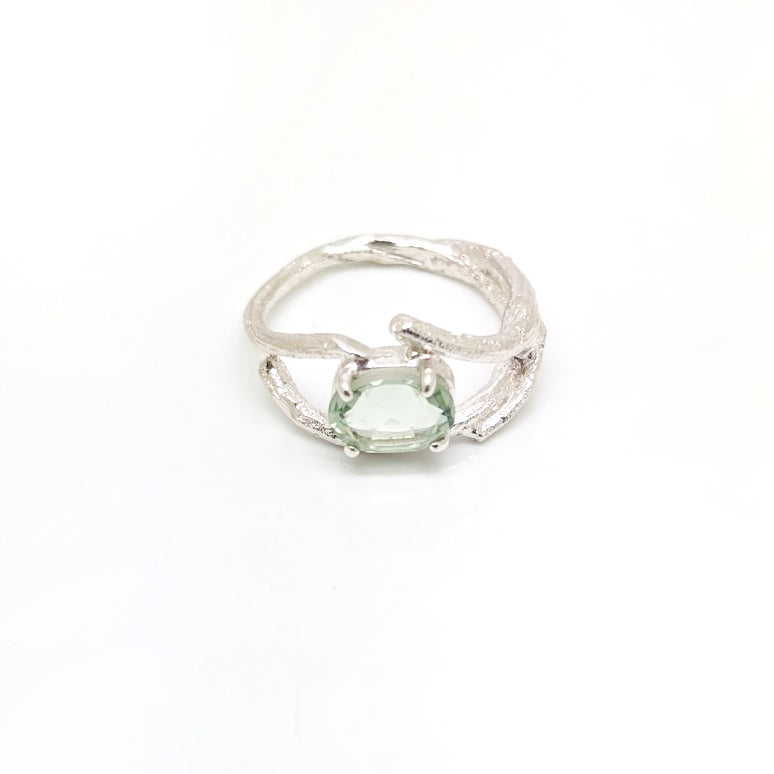 Kirra-Lea - Angel Hair Vine Ring with Mint Quartz