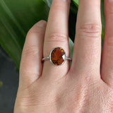 Oval Madeira Citrine Cocktail Ring - 9ct White Gold