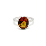 Oval Madeira Citrine Cocktail Ring - 9ct White Gold