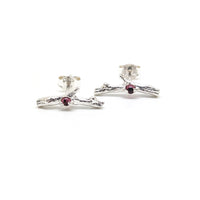Kirra-Lea - Coastal Tea Tree Twig Studs with Garnets