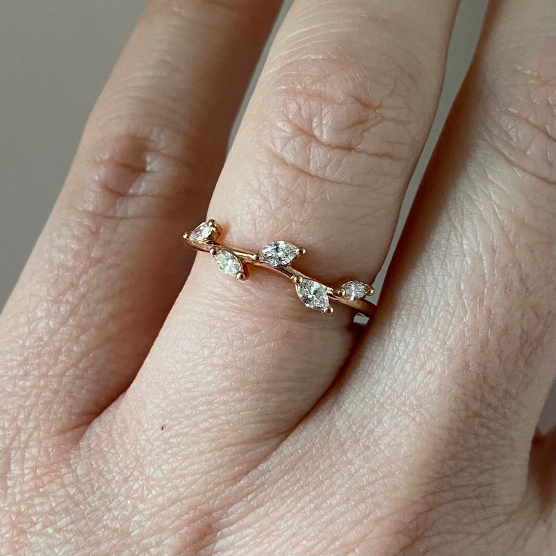 Diamond Leaf Ring