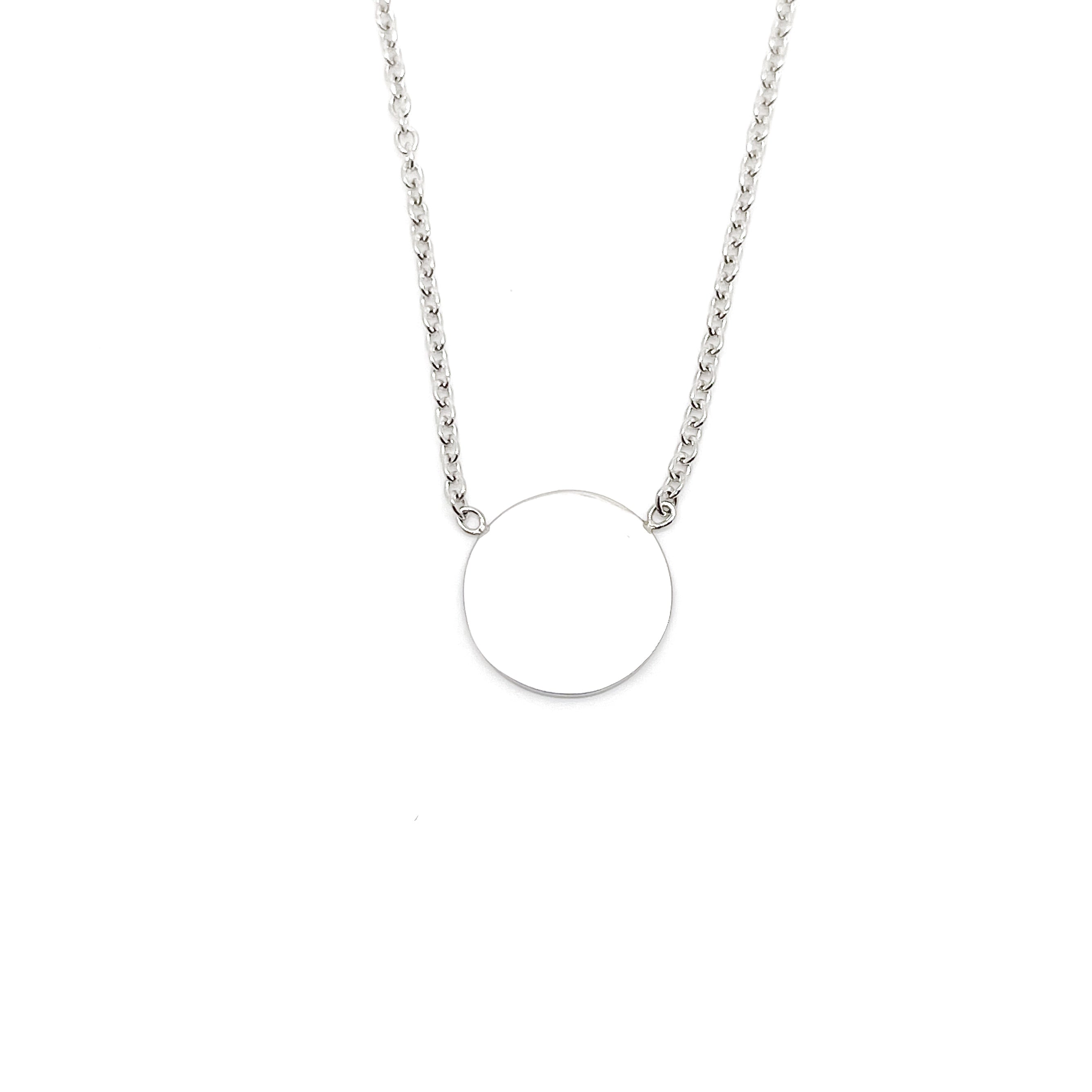Disc Necklace - 9ct White Gold