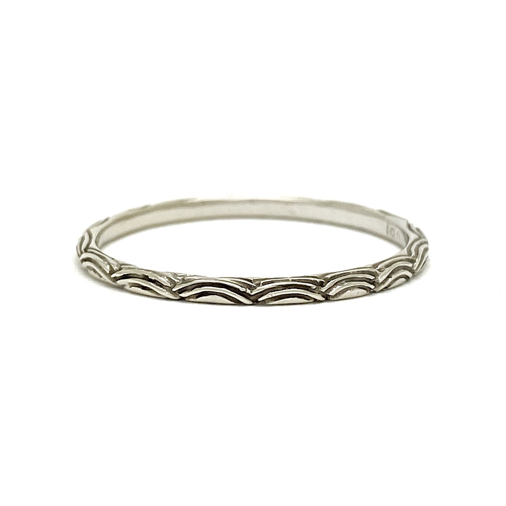 Digby and Iona - Petite Wave Ring - 18ct White Gold