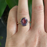Oval Amethyst Cocktail Ring - 9ct Yellow Gold