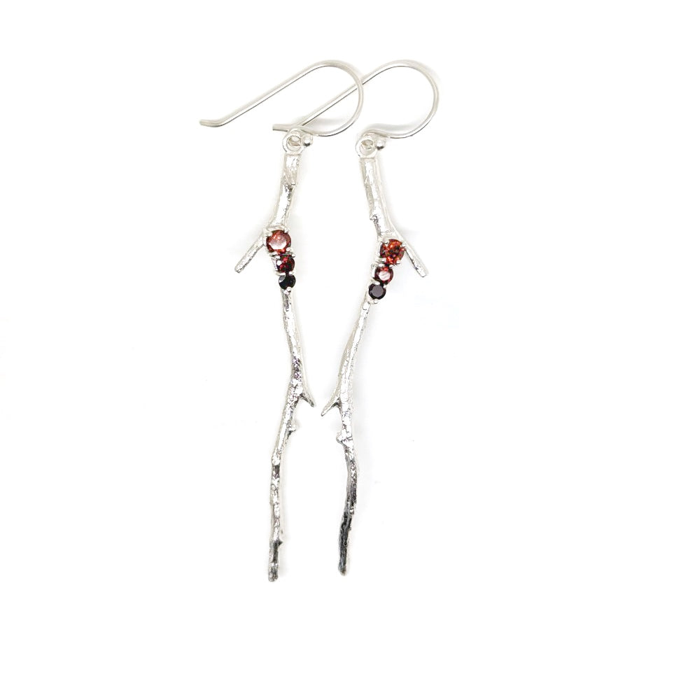 Kirra-Lea - Coastal Tea Tree Earrings with Garnets